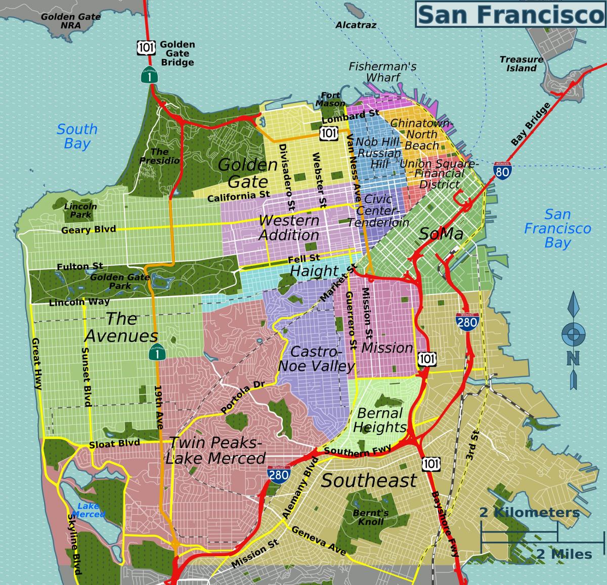 サンフランシスコ地区地図